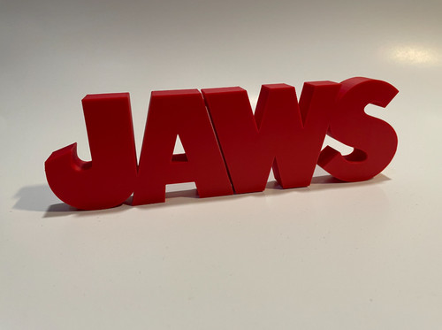 Jaws logo sign printed - logo, 3d